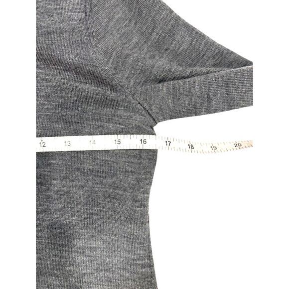 TALBOTS Heather Grey Gray 100% Merino Wool Long Sweater Cardigan Small Petite SP - Picture 6 of 11